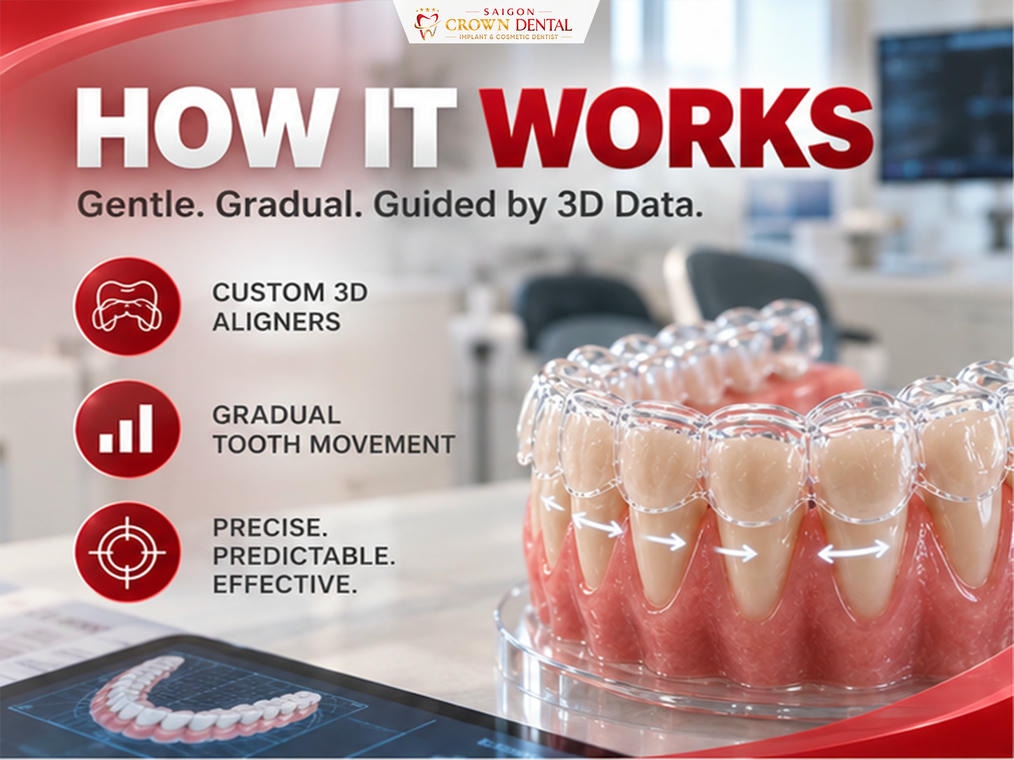 How Invisalign aligners move teeth diagram